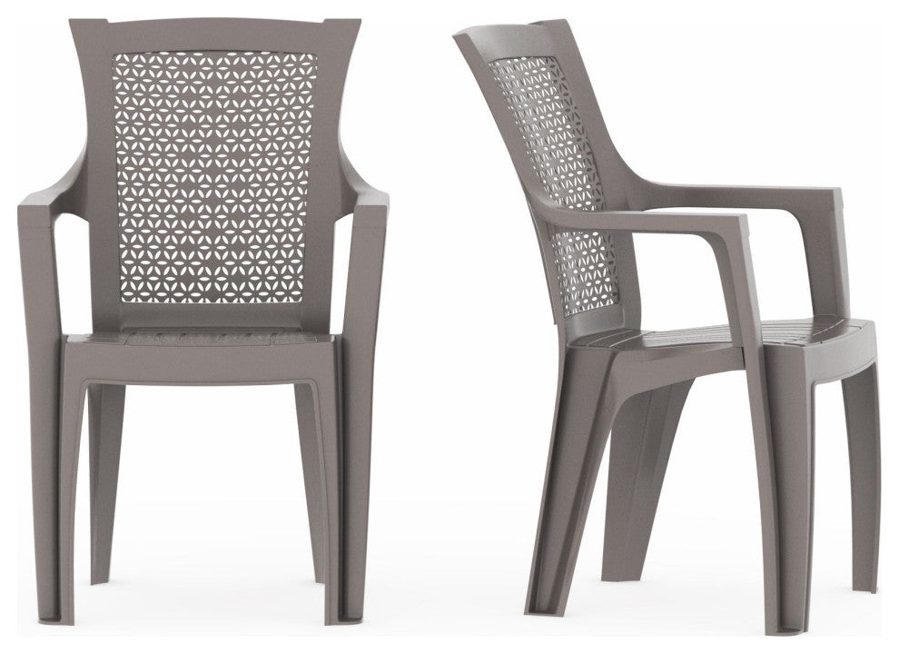 Mira Outdoor Patio Chairs, Set of 2, Gray