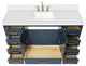 ARIEL Cambridge 61" Single Rectangle Sink Blue Vanity Quartz Top, No Mirror