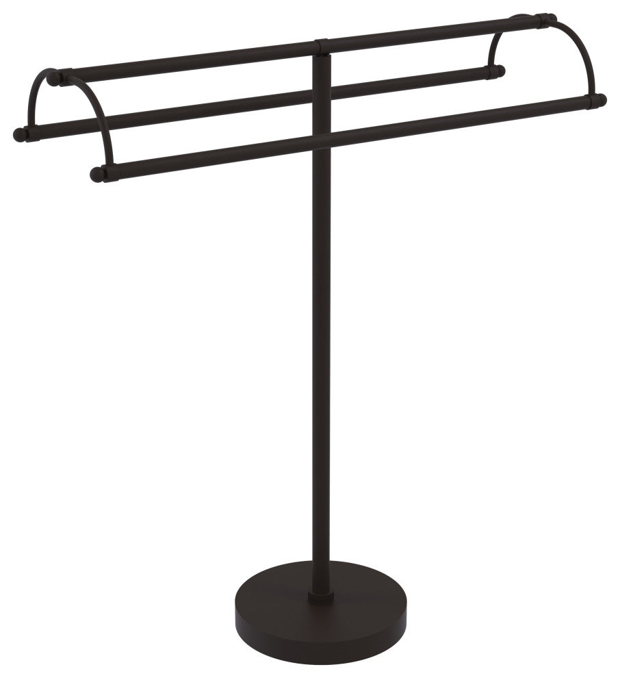 Free Standing Double Arm Towel Holder, Oil Rubbed Bronze