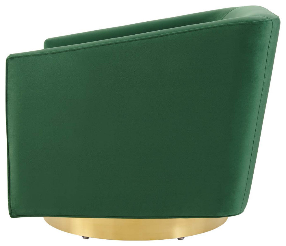 Armchair Accent Swivel Chair, Velvet, Gold Green, Modern, Lounge Hospitality