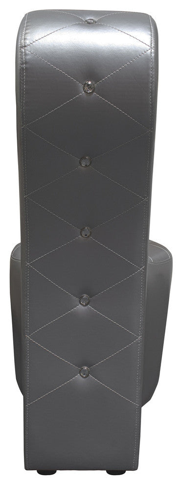 High Heel Crystal Studs Shoe Chair, Silver