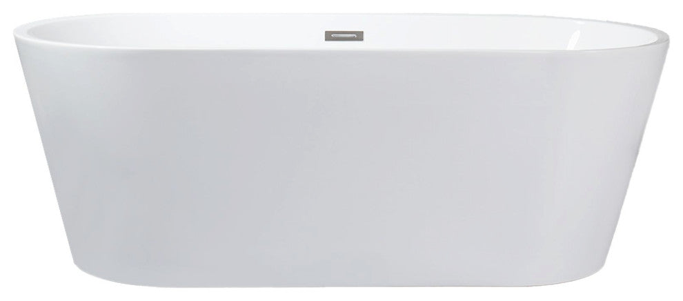 Lexora Melina Freestanding Acrylic Bathtub, Chrome Drain