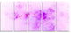 Blur Light Pink Sky with Stars, Abstract Canvas Art Print, 60"x28", 5 Panels