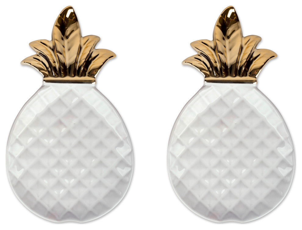 Gold Pineapple Plate Large Set of 2