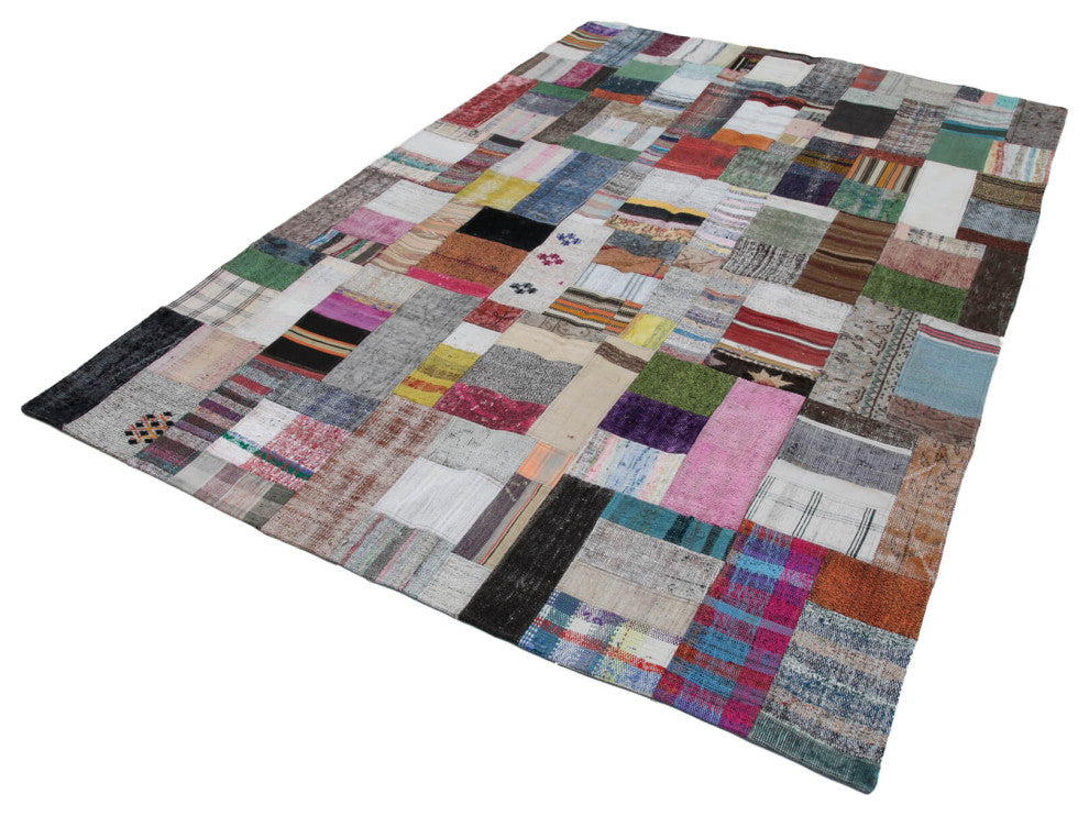 Rug N Carpet - Handmade Oriental 6' 7'' x 9' 10'' Unique Patchwork Kilim Rug