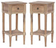 Home Square Wood Accent Starfish Coastal Side Table in Natural - Set of 2