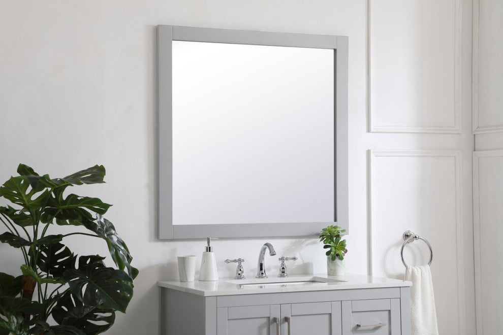Anderson Square Vanity Mirror, 36", Gray