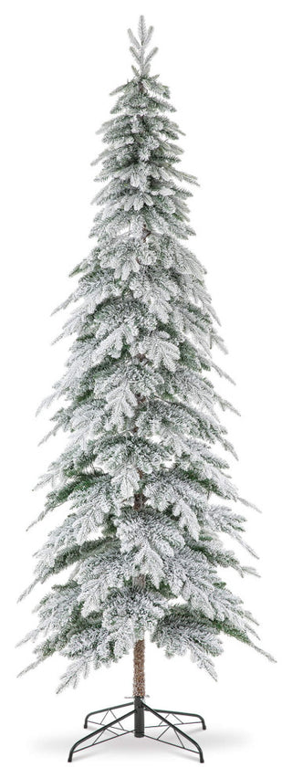 9' Pre-Lit Flocked Pencil Spruce Artificial Christmas Tree with 470 White Light