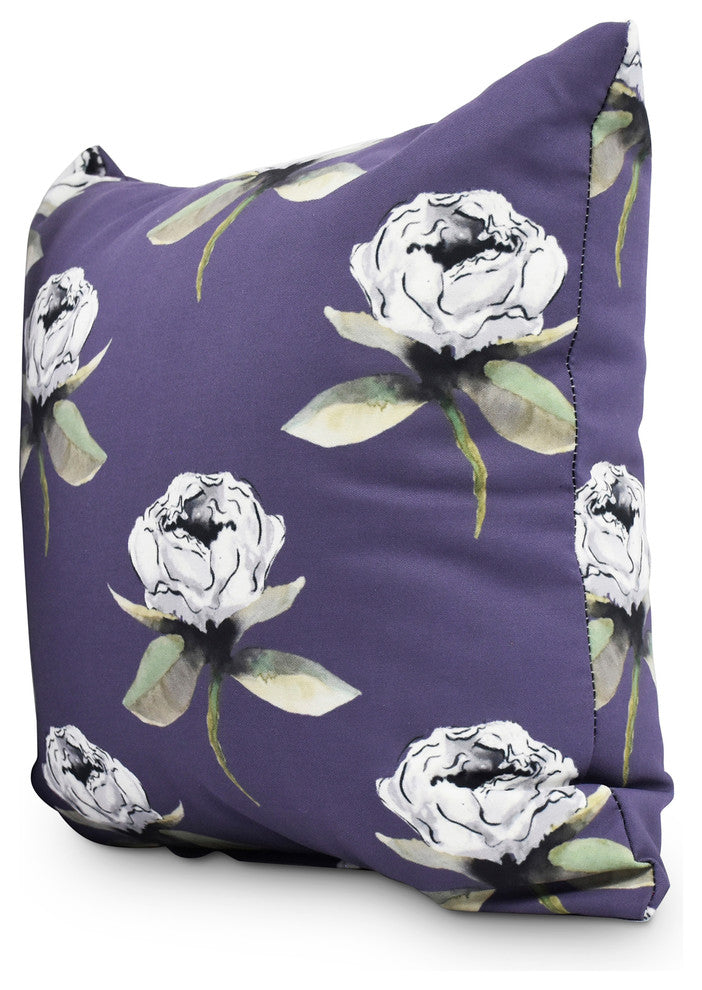 Floral Bunch 26" Purple Floral Print Decorative Throw Pillow