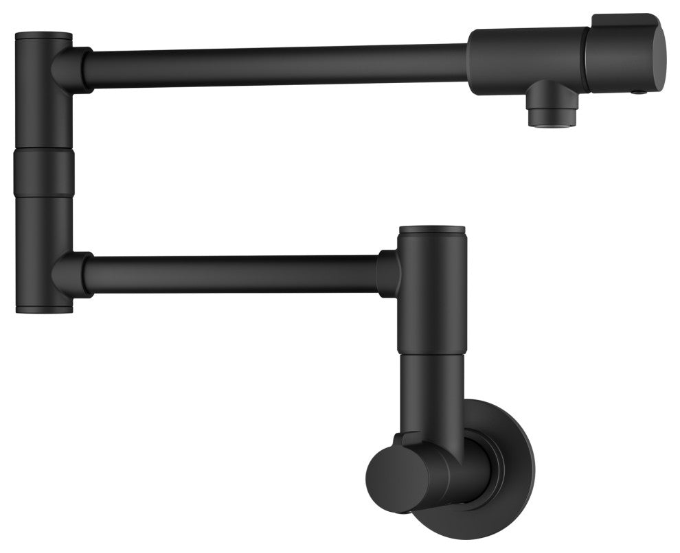 KRAUS Bolden 2 Handle Wall Mount Pot Filler Faucet, Retractable Arm, MB