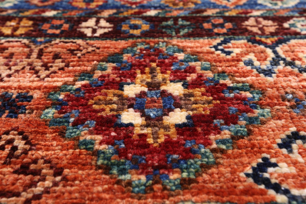 4' 1" X 6' 4" Super Kazak Khorjin Hand Knotted Rug Q5244