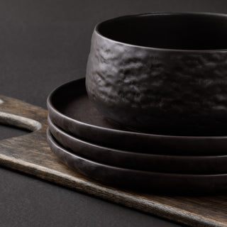 Stone by Mercer Project SHOSAI Stoneware 16 Piece Dinnerware Set, Black