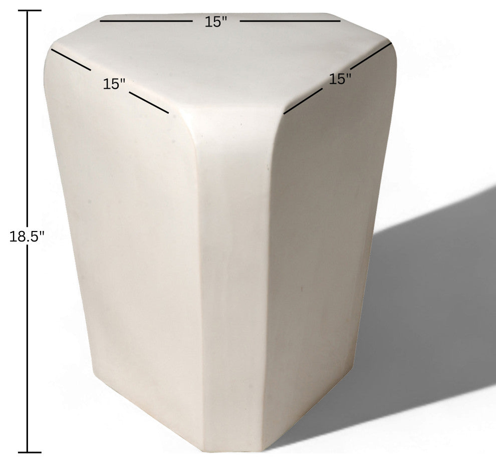 White Triangle Garden Stool