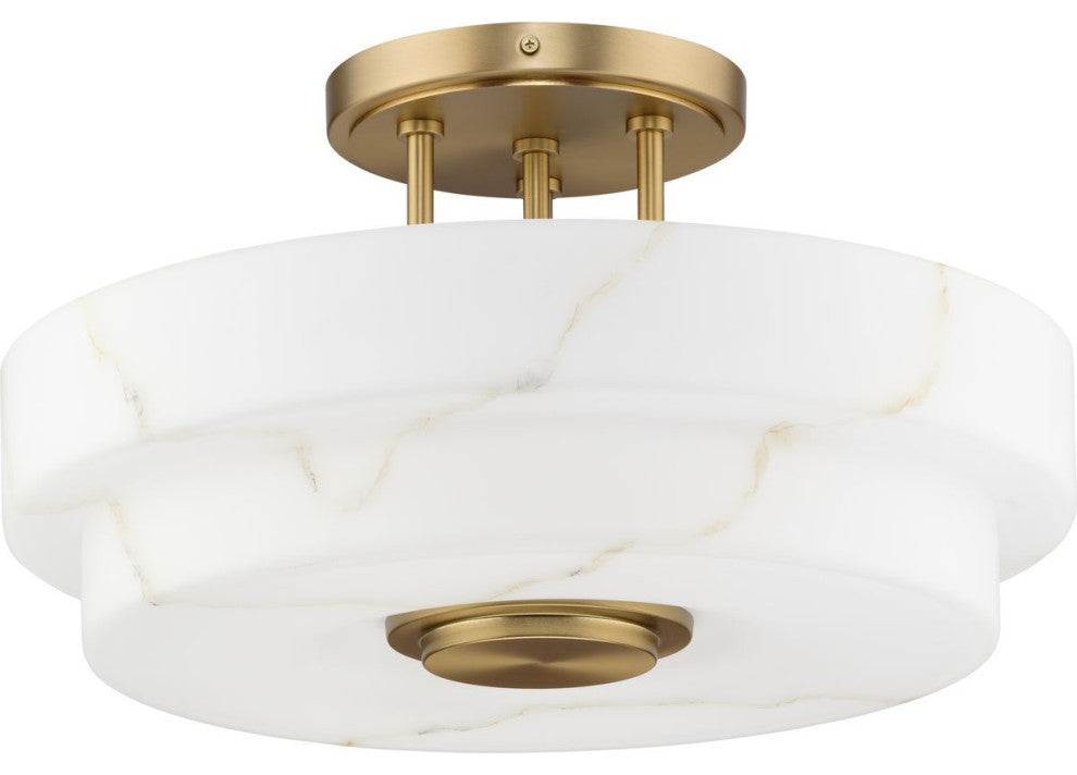Tosca Collection Three-Light Luxe Semi-Flush Mount Light, Brushed Bronze