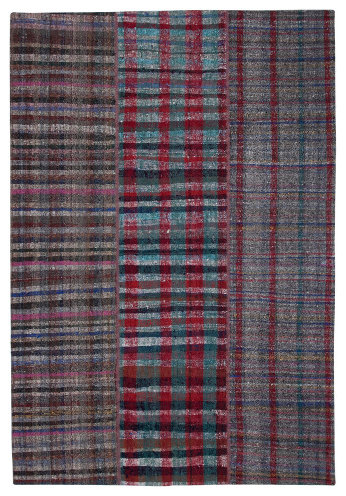 Rug N Carpet - Handmade Anatolian 6' 9'' x 9' 10'' Unique Patchwork Kilim Rug