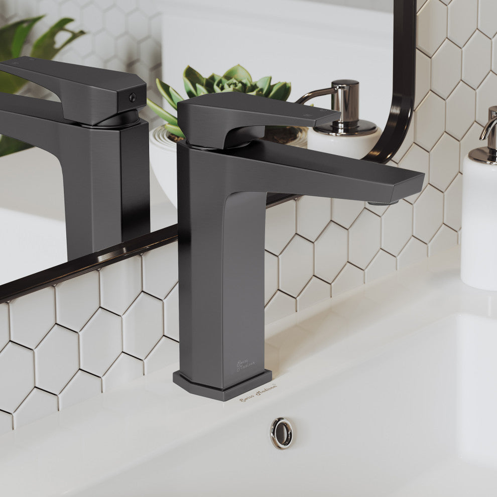 Voltaire Single Hole Single-Handle Bathroom Faucet, Gunmetal Gray