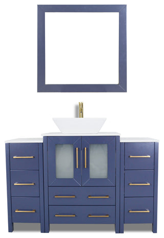 Vanity Art Bathroom Vanity Set With Sink, Blue, 48", Standard Mirror