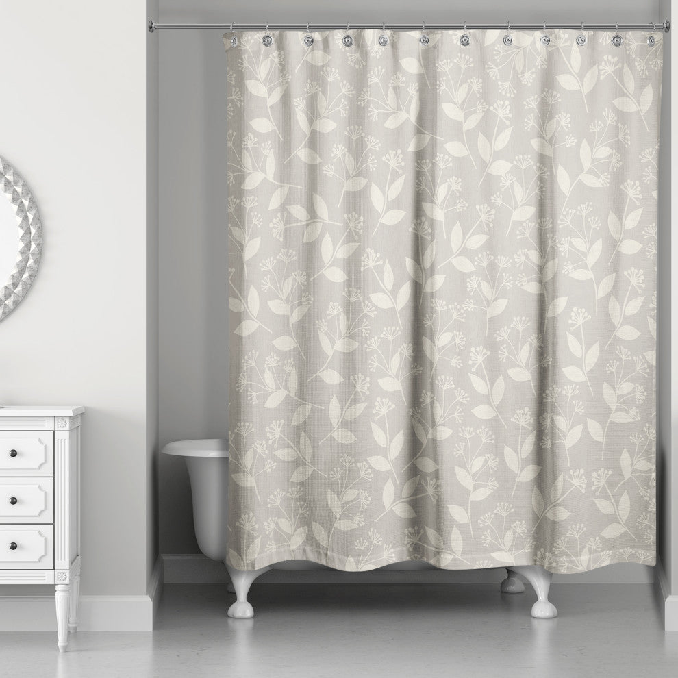 Floral Silhouette 1 71x74 Shower Curtain