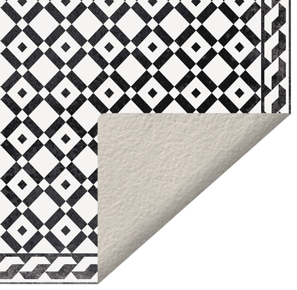 Mosaic Pattern Vinyl Floor Mat, 2' x 5'