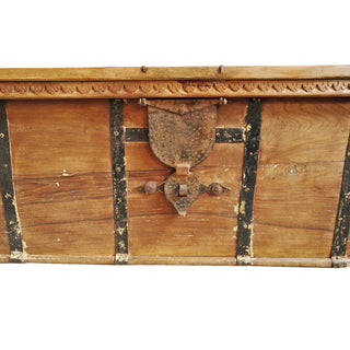 Consigned Vintage Farm Wood & Iron Long Trunk