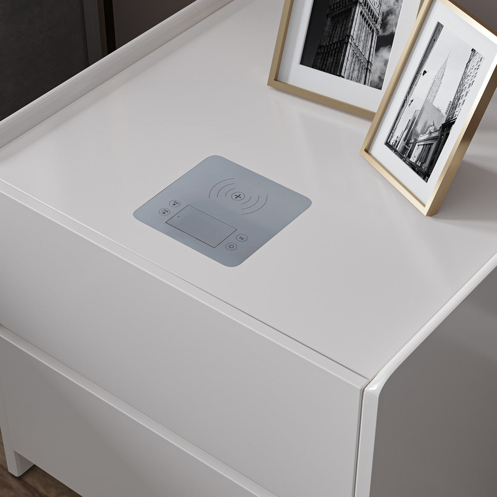 Modern Night Stands with Wireless charging, Audio, Fixed sensor light