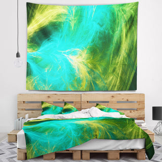 Green Mystic Psychedelic Design Abstract Wall Tapestry, 60"x50"