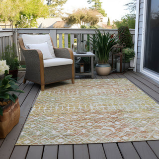 Machine Washable Indoor/Outdoor Chantille ACN1638 Peach 2'6" x 3'10" Rug