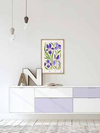 "Wild Iris Flowers" Framed Painting Print, 12x18
