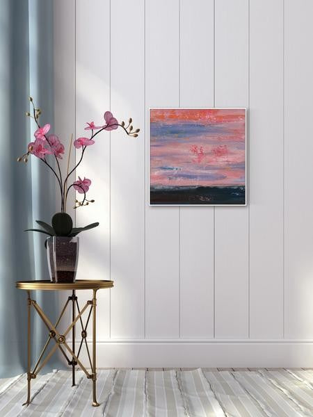 "Vanished" Floater Framed Painting Print on Canvas, 48"x48"