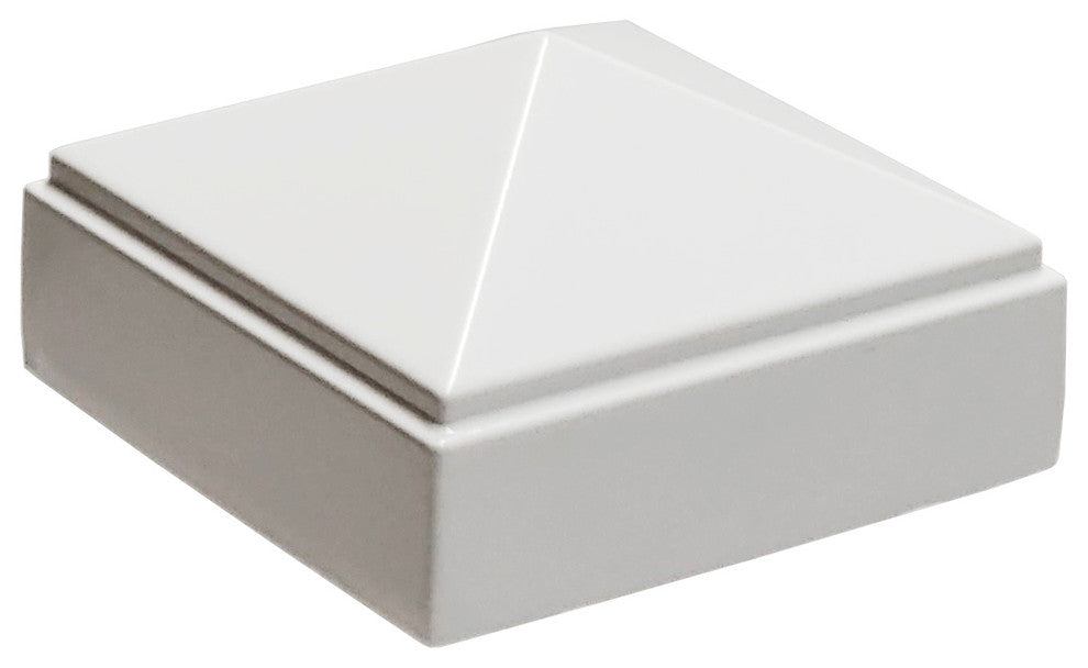 2"x2" Aluminium Pyramid Post Cap for Metal Posts, Pressure Fit, White (DHPPC20W)