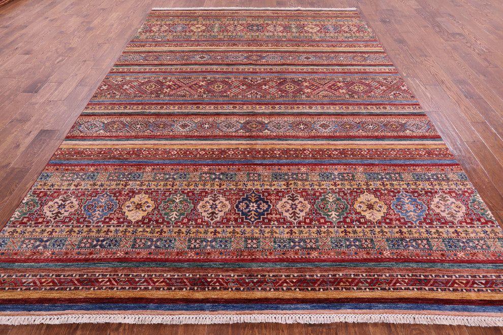 Khorjin Super Kazak Handmade Wool Rug 8' 2" X 11' 6" Q10113