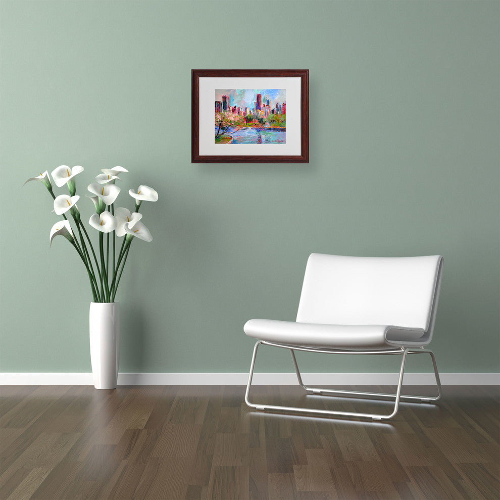 'Cityscape 2' Matted Framed Canvas Art by Richard Wallich