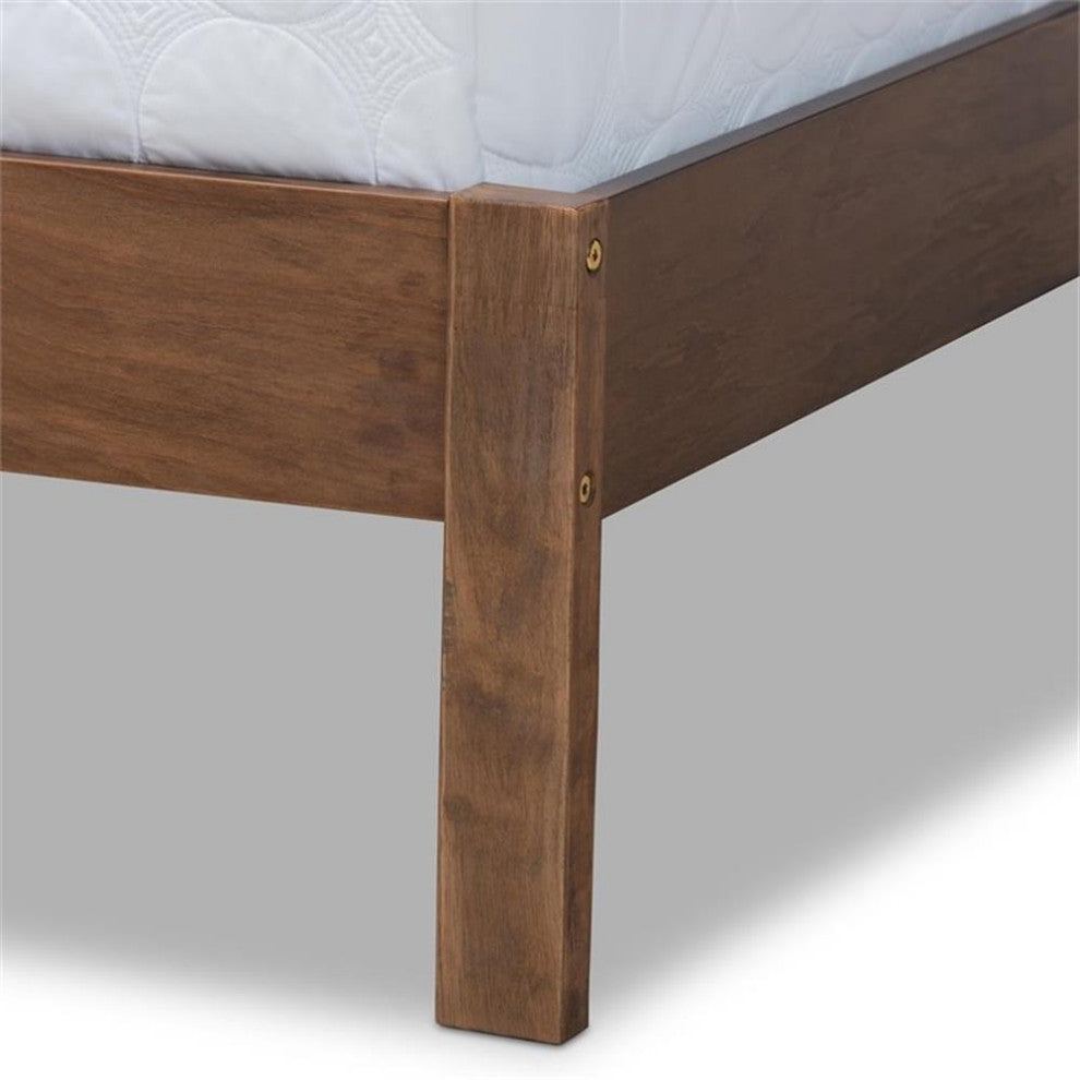 Anthony Modern and Contemporary Walnut Brown Finished Wood King Size Panel Bed
