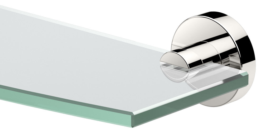 Glam Glass Shelf, Polished Nickel