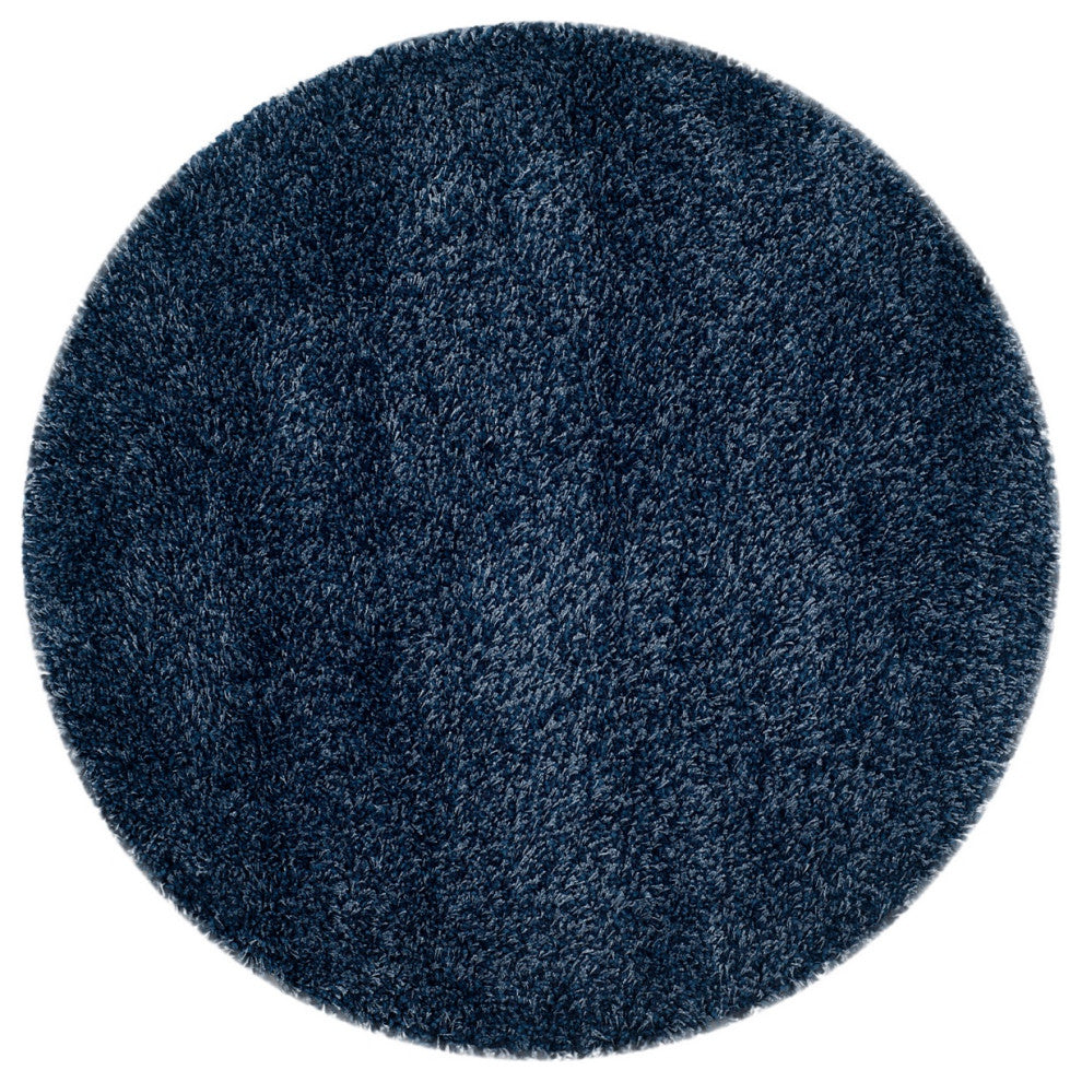 Safavieh California Shag Sg151-7070 Damask Rug, Navy, 2'3"x15'0" Runner