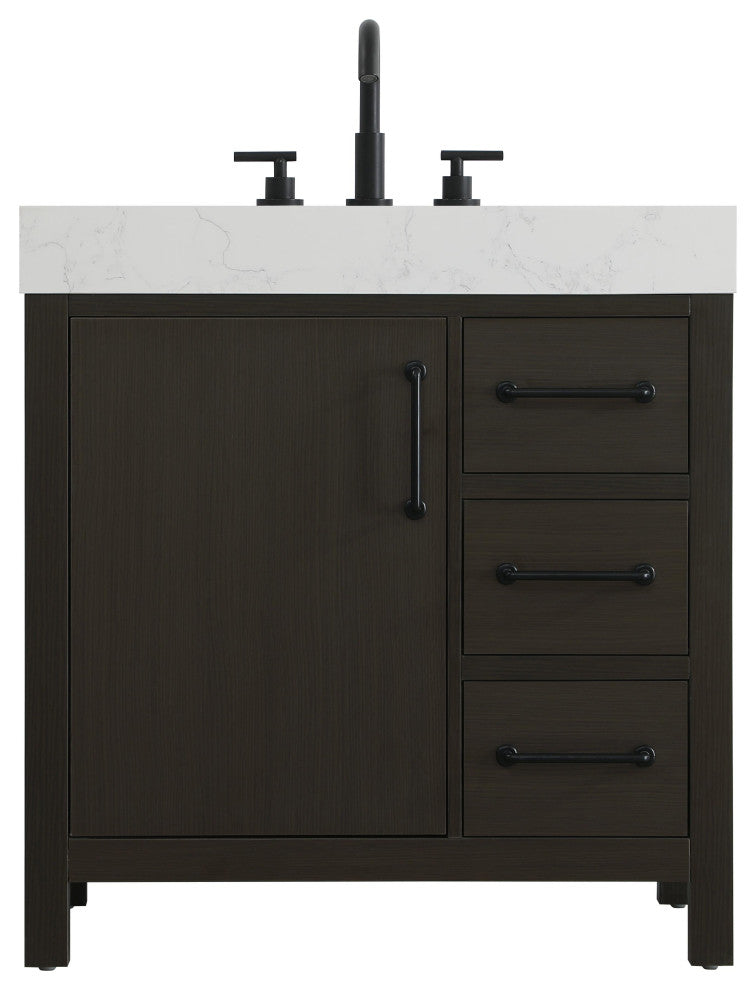 Home Living 32" Single Bathroom Vanity, Mocha Brown