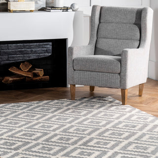 Nuloom Hand-Tufted Geometric Tuscan Rug, Grey 7'6"x9'6"