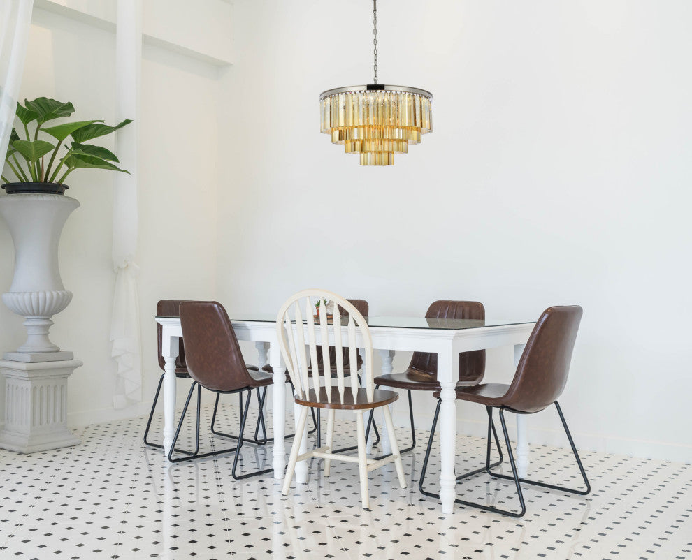 Elegant Lighting 1201D32-GT/RC Sydney 17 Light 32"W Crystal - Matte Black