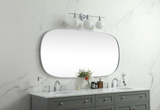 Home Living Metal Frame Oval Mirror 30x60 Inch, Silver