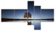 Tree Near Lake at Night, Landscape Photography Canvas Print, 60"x32", 5 panels