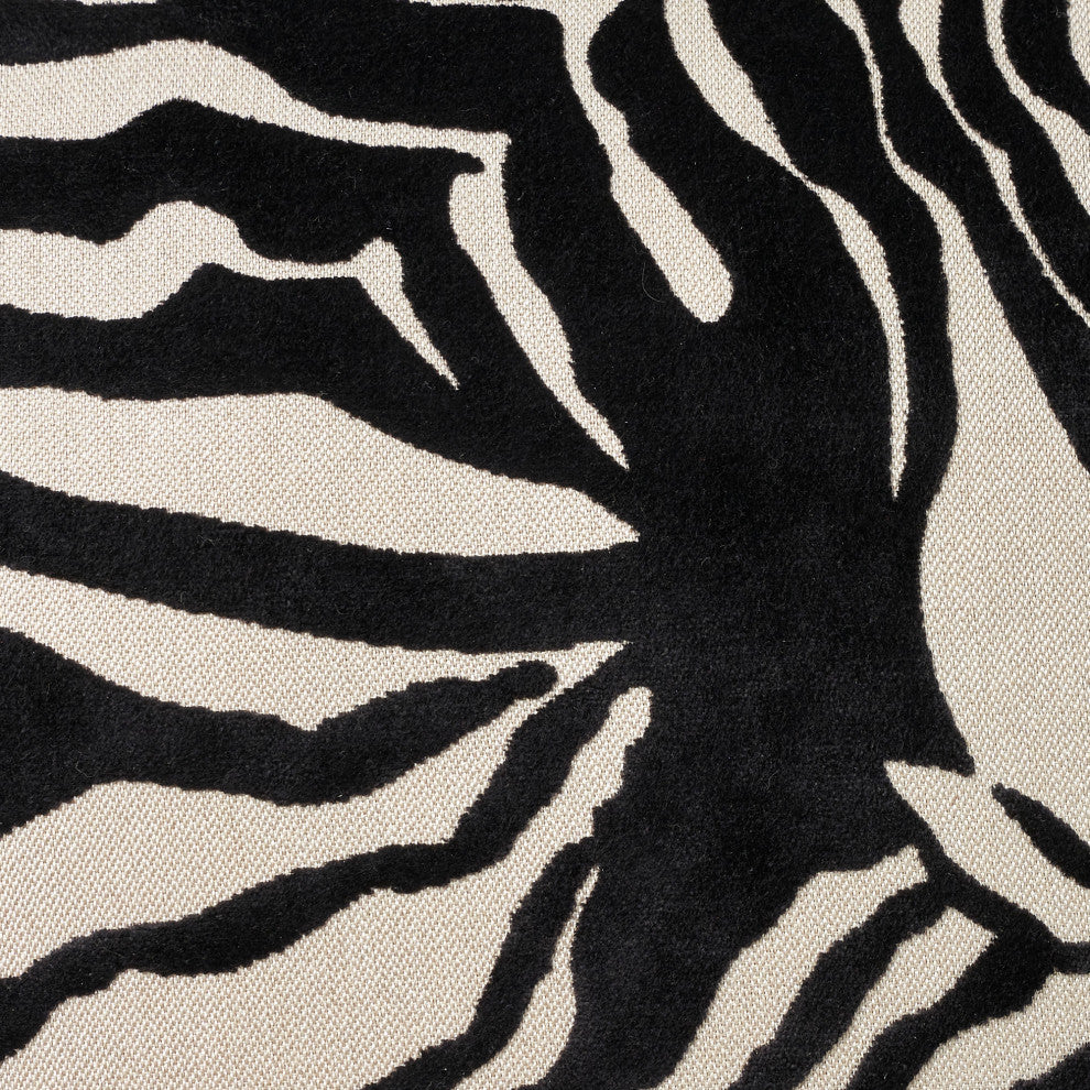 Nourison Home 18"x18" Sofia Jaquard Zebra Velvet Black Throw Pillows