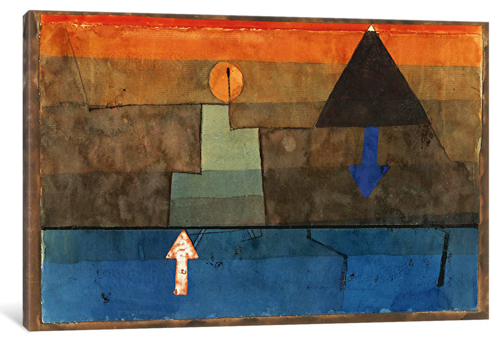 "Contrasts in the Evening (Blue and Orange) 1924-1925" by Paul Klee, 40x26x1.5"