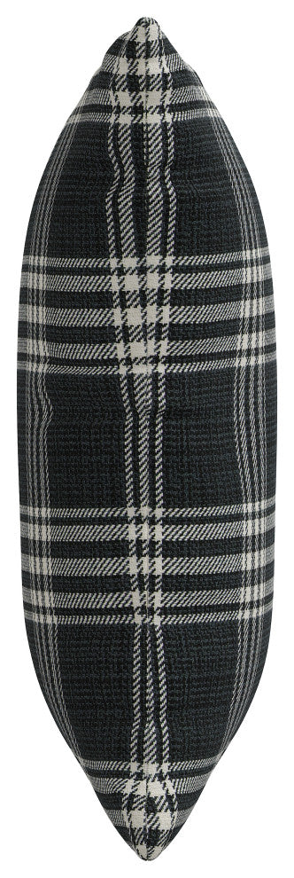 18" Decorative Pillow, Polyester Insert, Barnegat Plaid Black Sea