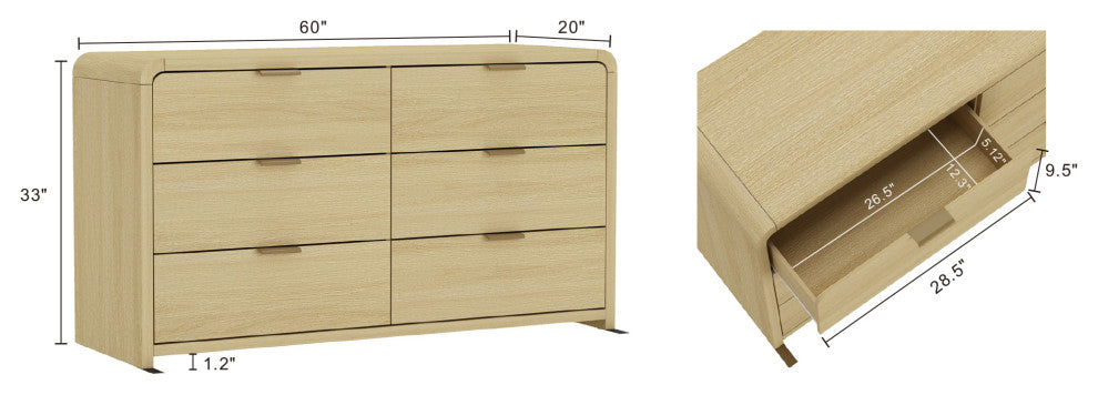 Manhattan Comfort Grace 60" Double Dresser