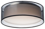 Maxim 10220 Prime 16"W LED Flush Mount Drum Ceiling Fixture - Black Organza