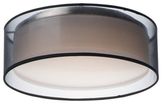 Maxim 10220 Prime 16"W LED Flush Mount Drum Ceiling Fixture - Black Organza