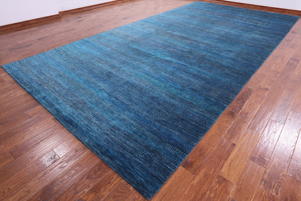 Wool and Silk Super Savannah Gabbeh Hand Knotted Rug 9' 0" X 17' 10"- Q6081