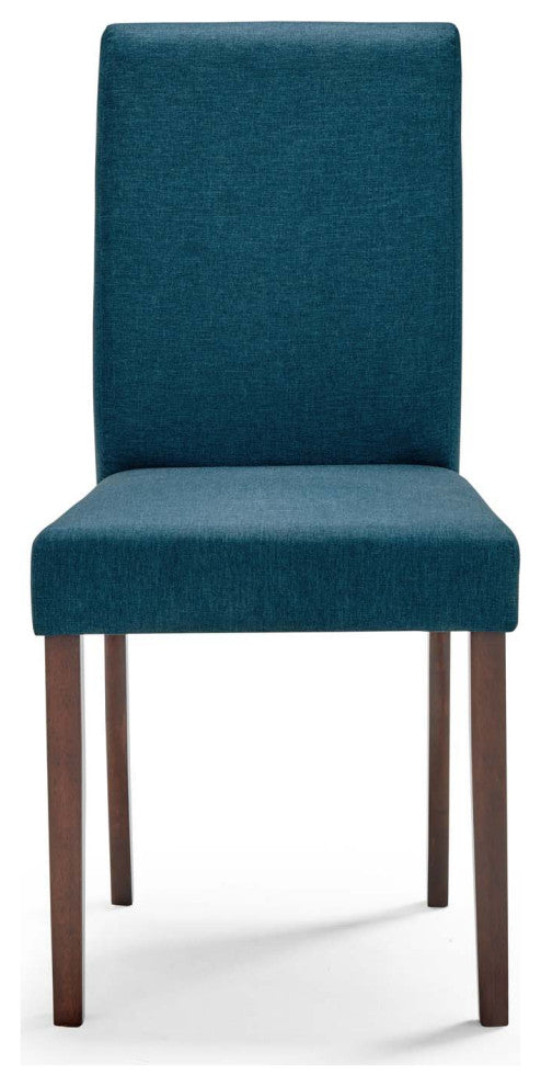 Side Chair and Table Set, Fabric, Drak Brown Blue, Modern, Bistro Restaurant