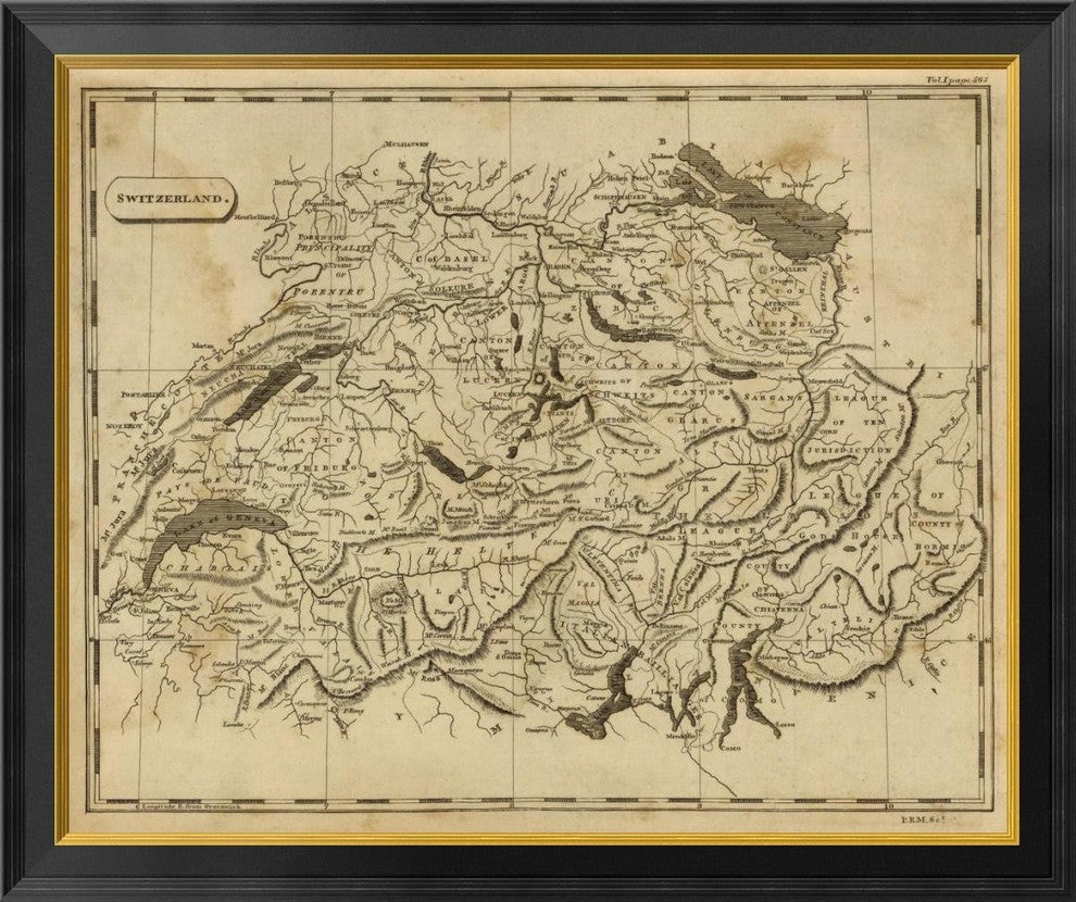 "Switzerland, 1812" Framed Canvas Giclee by Aaron Arrowsmith, 34x29"