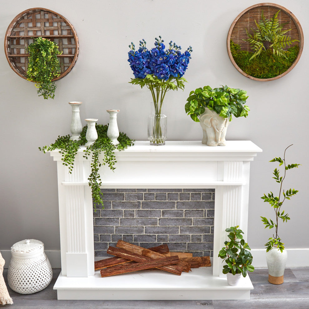 29" Delphinium Artificial Arrangement, Glass Vase